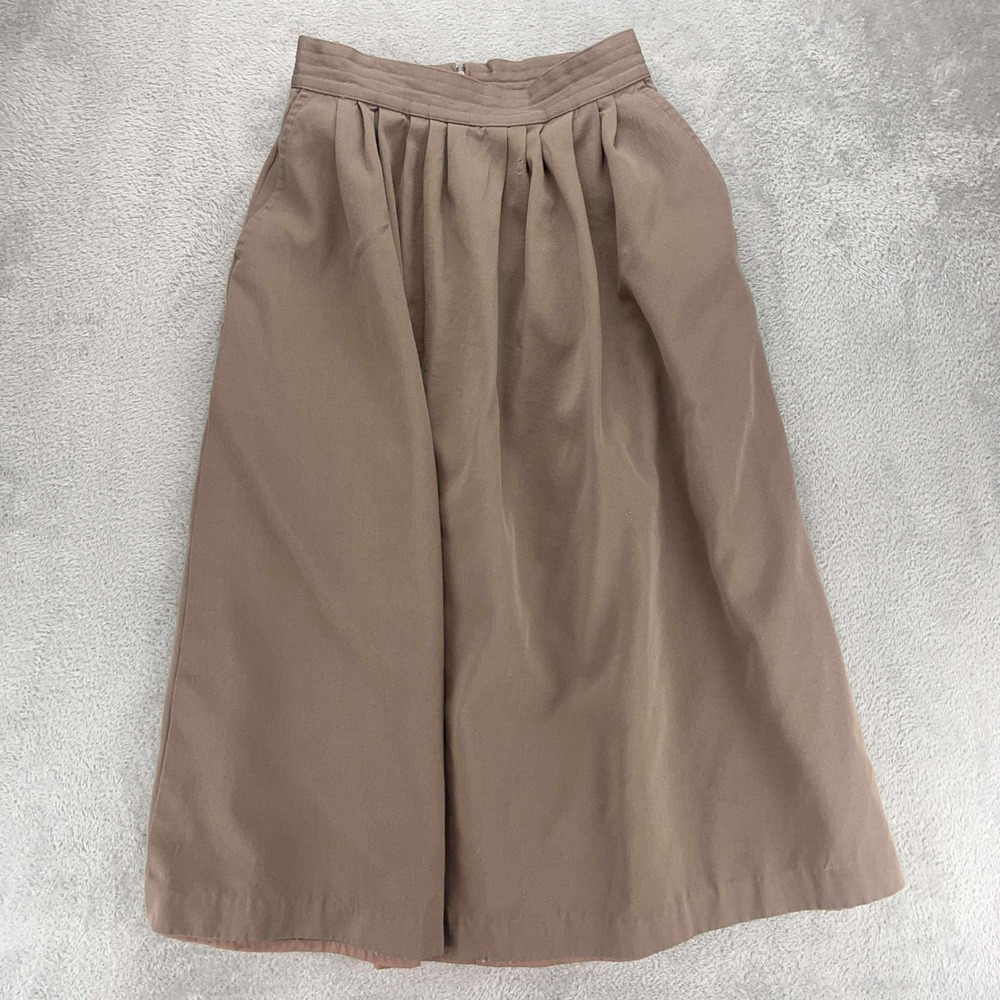 Claude Vintage A-Line Midi Skirt High Waist Pleated Pockets Career 
 Size‎ 5/6